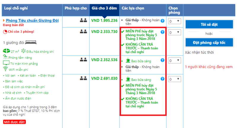 Đảm bảo yếu tố giá tương đồng với các kênh khác khi bán phòng trên Booking